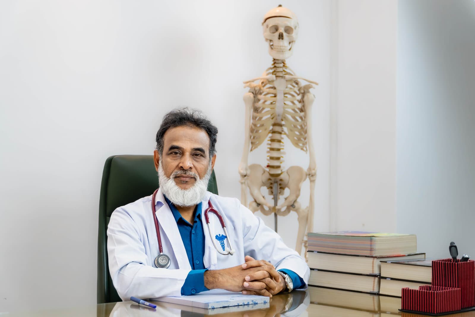 Dr. Alam with patient